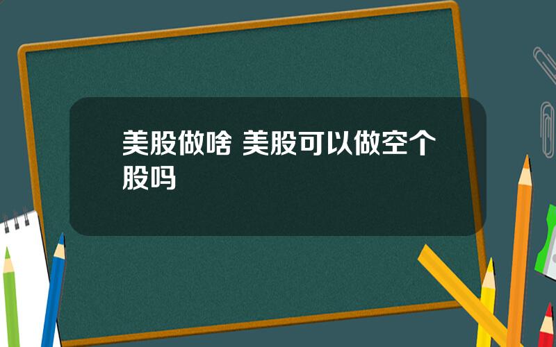 美股做啥 美股可以做空个股吗